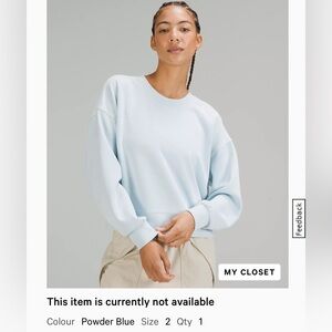 NEW LULULEMON PERFECTLY OVERSIZED CROPPED CREW *SOFTSTREME